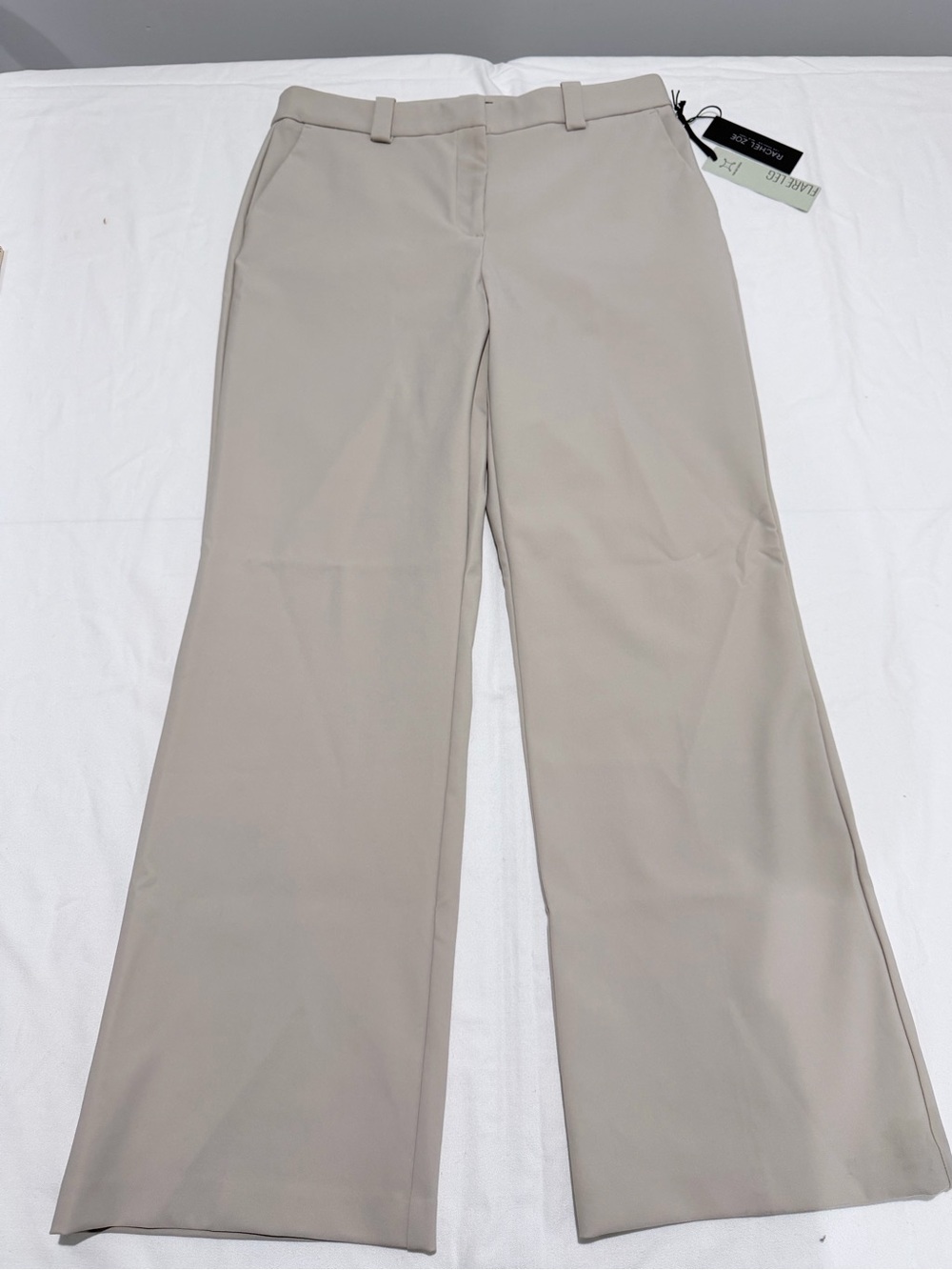 Rachel Zoe Hi Rise Flare Leg Pants Size 14 Beige Taupe NWT